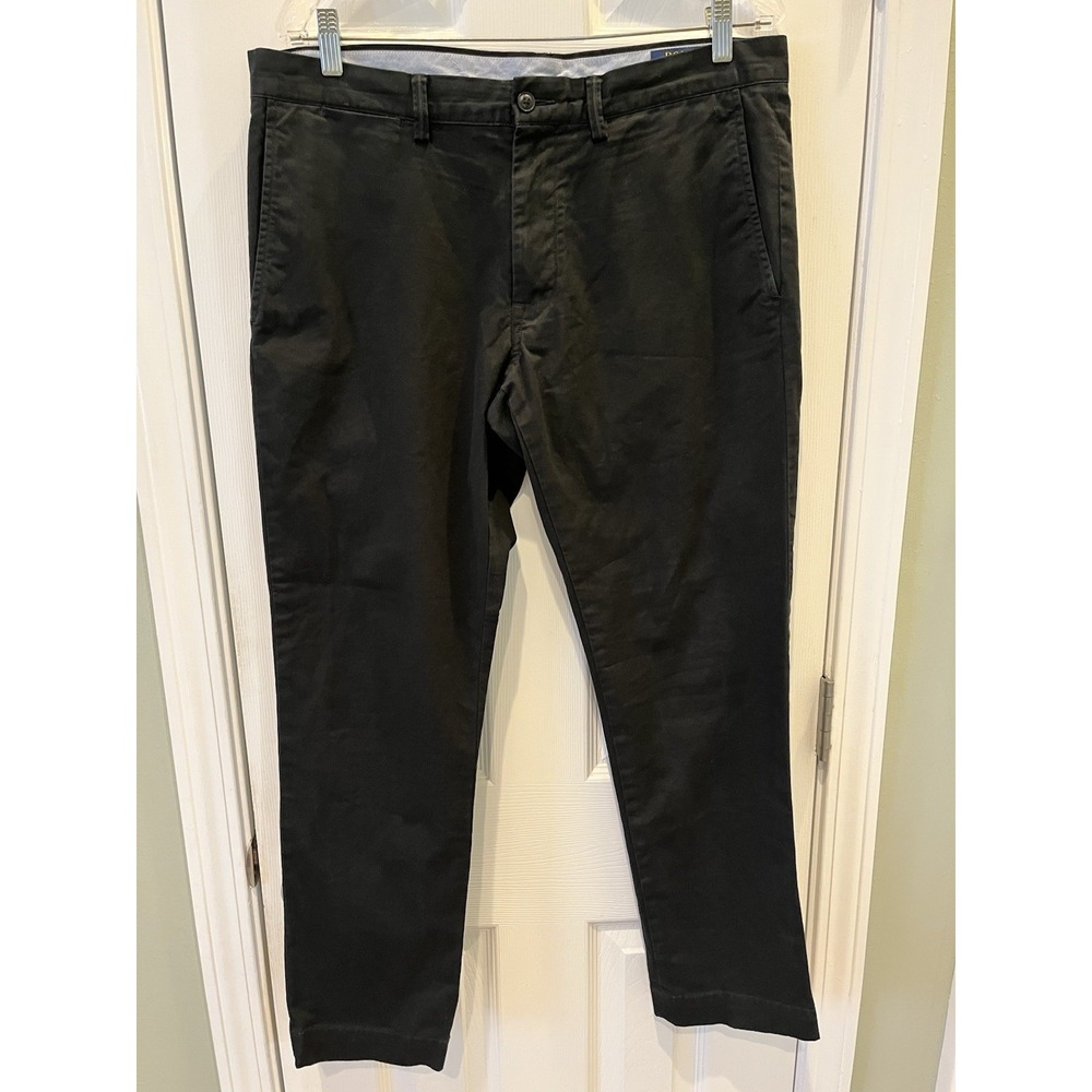Polo Ralph Lauren Stretch Slim Fit The Polo Chino Pant 34x30 Black Cotton Twill